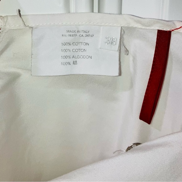 Prada White Circle Pleated Skirt sz 38 Cotton Euro Summer Scandi Girl Capsule - Picture 7 of 7